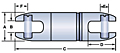 Dimensional Drawing for 821 Champion Swivels